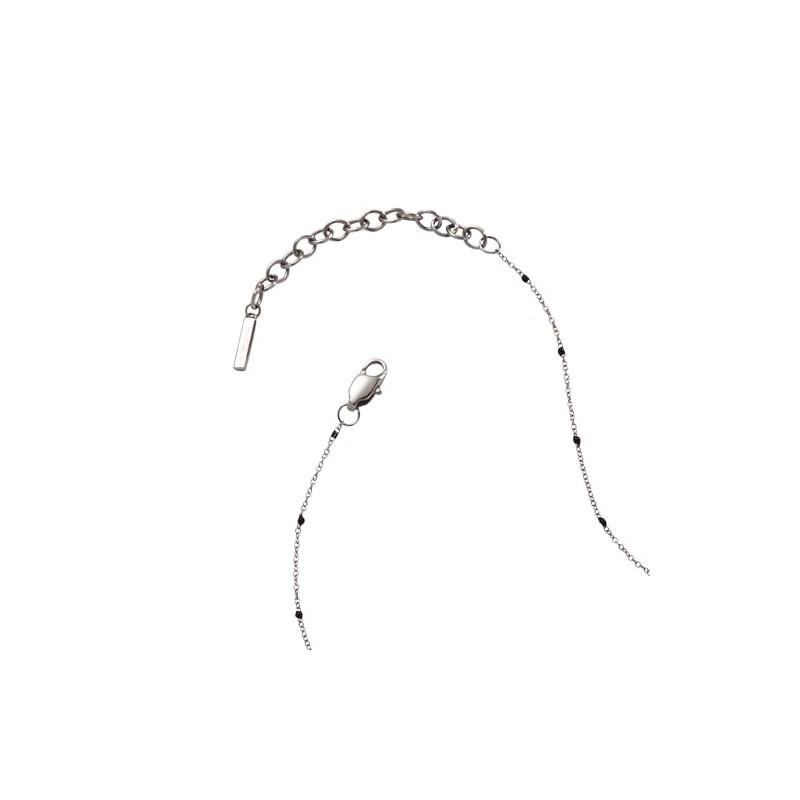 Alex and Ani Enamel Black Dot Chain Necklace