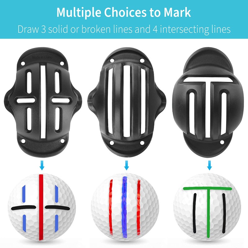 Uniclife 4 PCS Golf Ball Liner Template Golf Alignment Kit