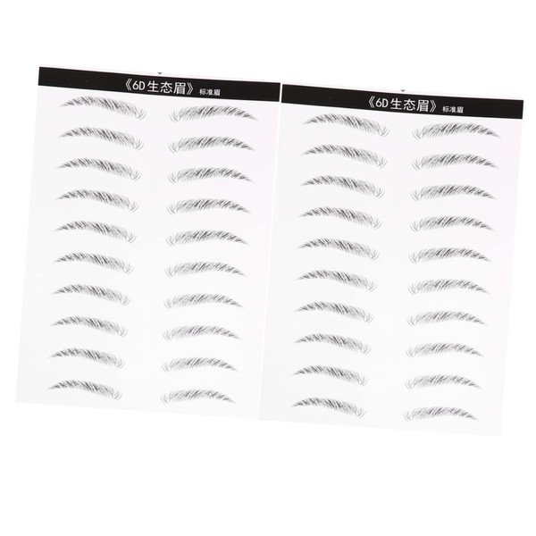 FOMIYES 2 Sheets Artificial Eyebrow Patch Simulation Waterproof Eyebrows for