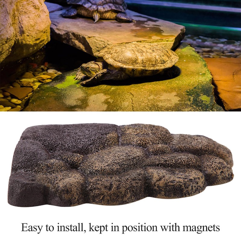 FTVOGUE Turtle Basking Floating Platform Magnetic Resin Island Aquarium Decor