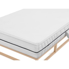 biberna Jersey Elastic Topper Fitted Sheet 0077641 White 1x 140 x 200 cm - 160 x 220 cm