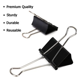 Extra Large Binder Clips 2.4 Inch (36 Pack), Upgrade Giant Binder Clips Big Paper Clips Clamps for Office and Home Supplies, Black by Aellabus