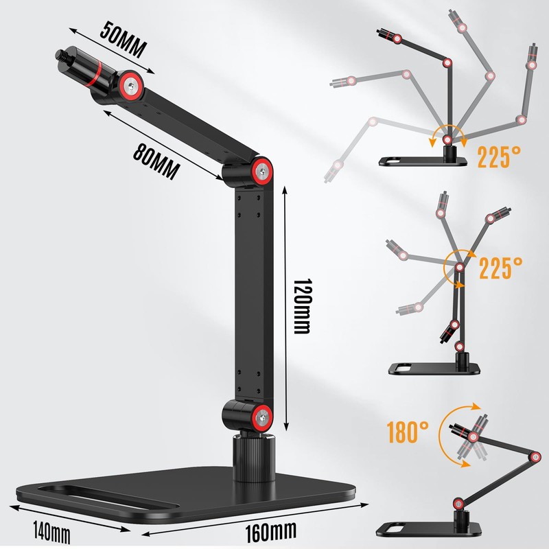 DAWASAPAT Projector Stand Desktop Foldable Stand with 1/4-Inch Thread, Height