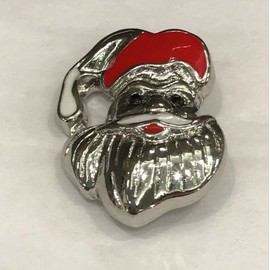 NOOSA 18mm Snap Bead - Metal Santa With White and Red Enamel - Christmas