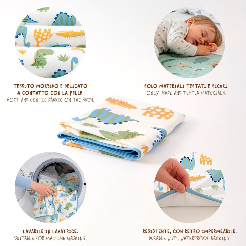 PERLETTI Traversine Letto Bambino Neonato Impermeabili Pacco Doppio - Traversa