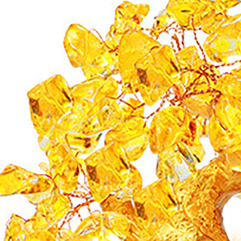 Yellow Quartz Crystal Money Tree Double Golden Toads Bonsai Style
