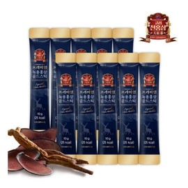 Goryeocheon Red Ginseng Premium Deer Antler Red Ginseng Gold Stick 10g x 10 Packets / 고려천홍삼 프리미엄 녹용홍삼 골드스틱 10g x 10포