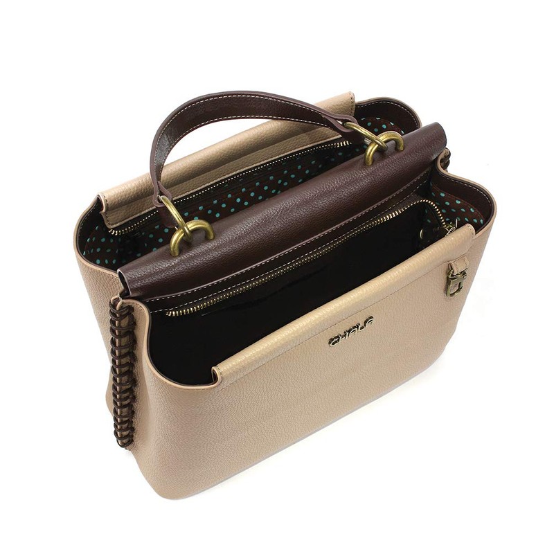 CHALA Charming Satchel with Adjustable Strap - Turtle - Taupe