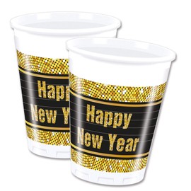 Procos 8 Party Cups Happy New Year/Metallic Colour 200 ml
