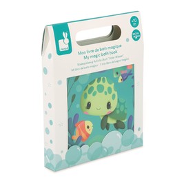 Janod The Life of Sea Turtles Magic Bath Book Life of Sea Turtles 8 Illustrated Pages Magic Ink Bath Toy Baby Toy from 10 Months, J04721, Multicoloured, S