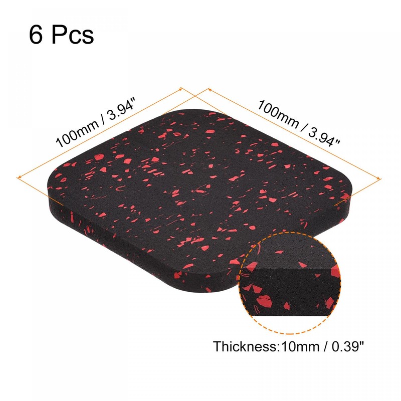sourcing map Treadmill Mat-3.9"x3.9" Exercise Equipment Mat for Floor Protection
