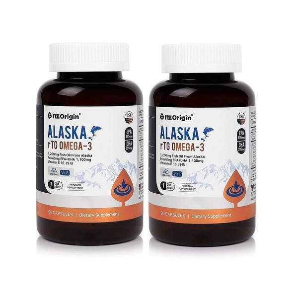 Enget Origin Alaska rTG Omega 3 Nutrient 90 Capsules x 2 Bottles