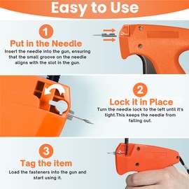 NANG Mini Stitchy Gun for Clothes, Handheld Fine Stitchy Quick Clothing Fixer, Micro Tag Gun for Quilting, Hemming & Edging, Sewing Gun with 2 Fine Needles, 2000 Black & 2000 White Fastener