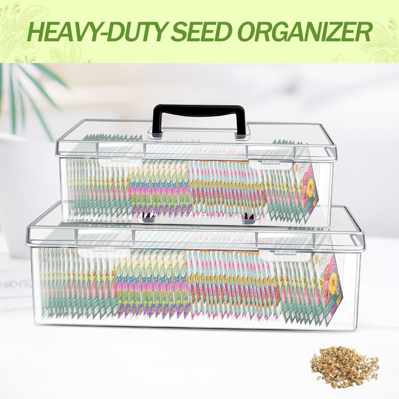 GRETJOB 2 Pack Seed Storage Organizer Box, Portable Seed Packet