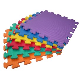 TLCmat Soft Foam Puzzle Play Mat Interlocking Jigsaw Mat - EN71 Safety- Non-Toxic, 30cm x 30cm, Thick, Use for Indoor and Outdoor (Vivid 6 pcs Pack)