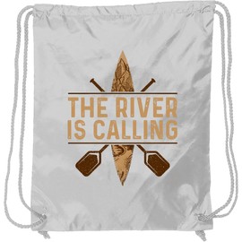inktastic Kayaking River Is Calling Kayak Drawstring Bag White 322cd