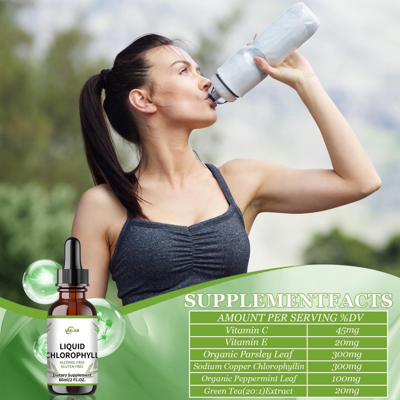 Chlorophyll Drops - Natural Chlorophyll Extract, Vegan, No Additives, Suitable
