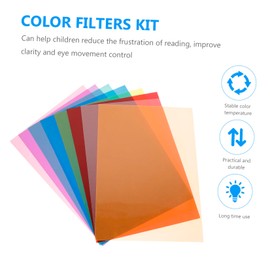Operitacx 1 Set Colored Lighting Gel Filter Films for Strobe Photography Transparent Overlays for Color Correction Lightweight and Sturdy for Stage Lighting and Theatrical Use
