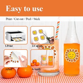 Printable Vinyl Sticker Paper for Cricut,Transparent No-waterproof, Clear Decal Paper 100 Sheets Self-Adhesive Labels Crafts,Dries Quickly Tear Resistant-for Any Epson HP Canon Sawgrass Inkjet Printer