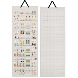 Lolalet Hanging Earring Holder Organizer with 20 Hooks for Women, Earring Organizer Wall Earrings Hanger Pierced Earring Storage, Felt Stud Earring Display, 608 Holes for Earrings- Beige, 1 Pack