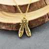Little Girls Ballet Slippers Necklace in Gold Plated Pewter on