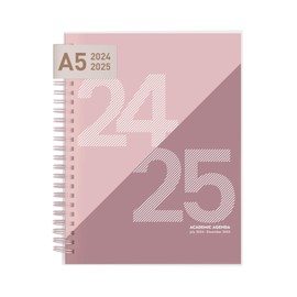 Rileys Planner 2024-2025 Academic Year, 18-Month Academic Weekly Planner - Geographic Weekly & Monthly Agenda Planner, Flexible Cover, Notes Pages, Twin-Wire Binding (8 x 6 inch, Pink)