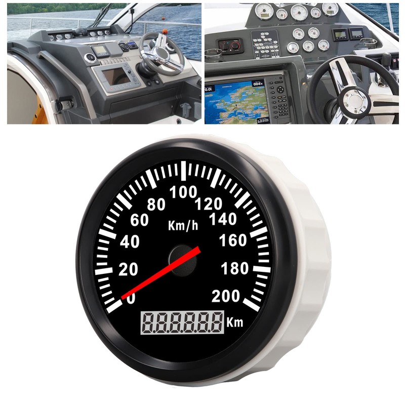 Trisar GPS Speedometer, 85mm/3.35in, IP67 Waterproof, Red Backlight for Yacht,