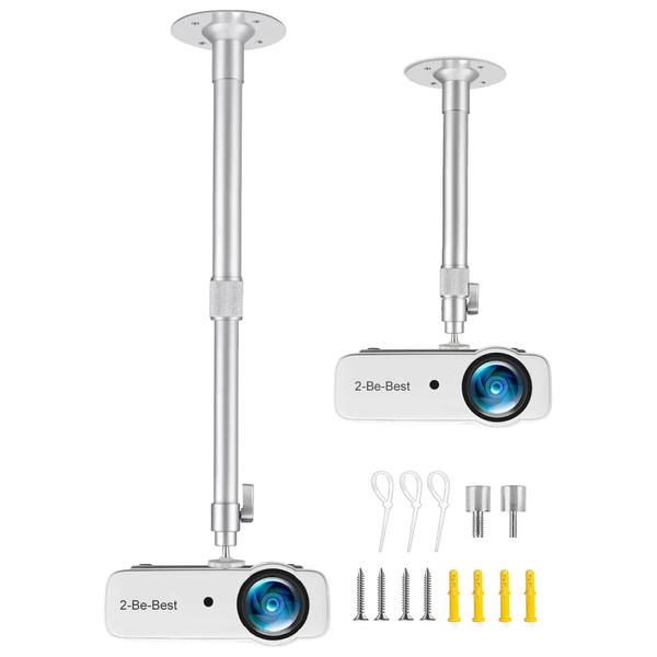 2-Be-Best Upgraded Longer Projector Mount, Extending Projector Ceiling Mount with