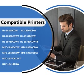 TN4313PK, 2,500 Pages per TN431C TN431M TN431Y TN431 Toner Replacement for Brother TN-431 Compatible for HL-L8360CDW HL-L8360CDWT MFC-L8900CDW HL-L8260CDW MFC-L8610CDW HL-L9310CDW