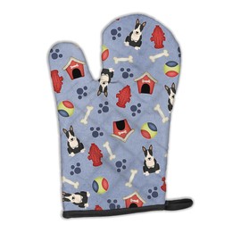 Caroline's Treasures BB2746OVMT Dog House Collection Bull Terrier Black White Oven Mitt Heat Resistant Thick Oven Mitt for Hot Pans and Oven, Kitchen Mitt Protect Hands, Cooking Baking Glove