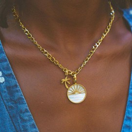 Pura Vida Ocean Sunset Charm, Gold Plated Brass, Modern Statement Design