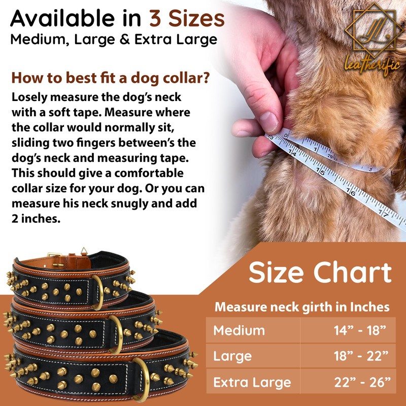 Genuine Leather Dog Collar by Leatherific, Premium Bridle Leather, Heavy