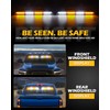 HLauto 604N Emergency Dash Strobe Lights: 2x16.8 inch Amber White
