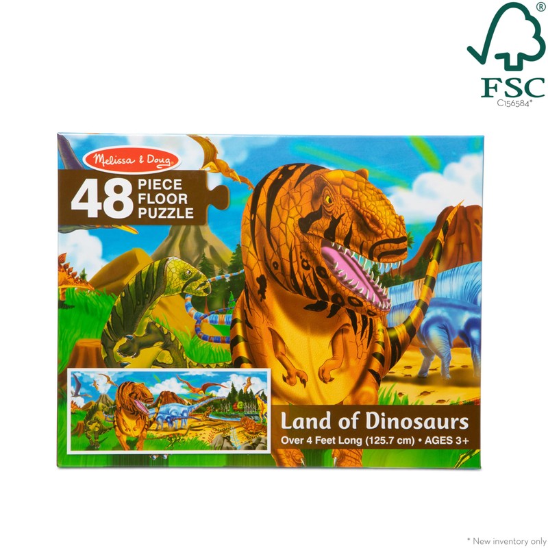 Melissa & Doug Land of Dinosaurs Floor Puzzle, 48 pc
