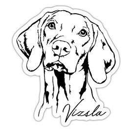 Spreadshirt VIZSLA Hunting Dog Dog Breed Sticker, 10 x 10 cm, Matt White
