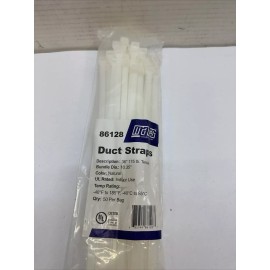 Mars 86128 Duct Strap, 36 Inch L, Nylon, Natural, 175 lb Tensile, 50 pack bag