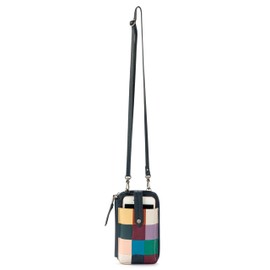 The Sak Silverlake Smartphone Crossbody Bag in Leather, Adjustable Strap, Multi Patch