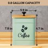 Airtight Coffee Canister - 40 oz Large Iron Sage Green