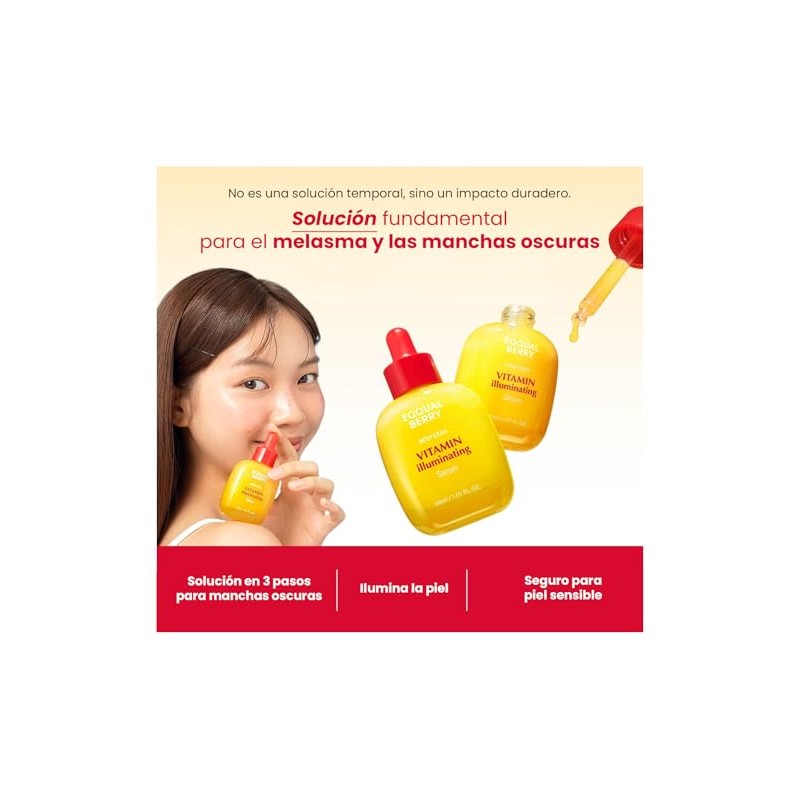 EQQUALBERRY Suero Facial Niacinamida 4% y Vitamina C 30 ml