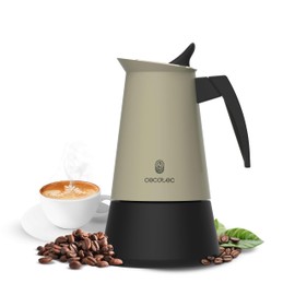 Cecotec Caffettiera Moka Express Piccolina 400 Green. 200ml, 4 Tazze di Caffè, Acciaio Inox, Adatta Tutte le Superfici, Filtro Premium, Valvola di Sicurezza, Manico Termoresistente, Design Elegante