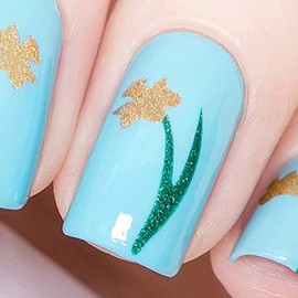 Whats Up Nails - Narcissus Vinyl Stencils for Nail Art Design (1 Sheet, 20 Stencils)