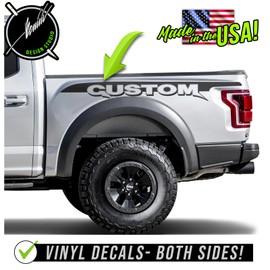 BENINI DESIGN STUDIO Bed Side Bedside Racing Stripes Graphics Splatter Vinyl Decal Kit Stickers - Compatible with Ford F150 Raptor 2017-2019 2020-2024 (Gloss Black)