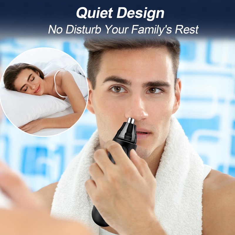 Nasenhaartrimmer, wiederaufladbar über USB, wasserdicht IPX7, zum Trimmen von Nasen-,