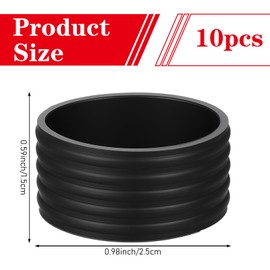 10 Pcs Tennis Racket Silicone Racquet Grip Ring Tennis Grip Band Black Tennises Racket Handle Silicone Absorbent Overgrip in Place Tennises Racquet Grips Wrap for Badminton Squash Baseball Handle