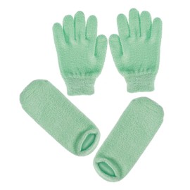 Minkissy 2pairs Moisturizing Gel Gloves and Foot Covers for Hand and Foot Care Exfoliating Spa Gloves for Soft Skin for Self-care and Giving