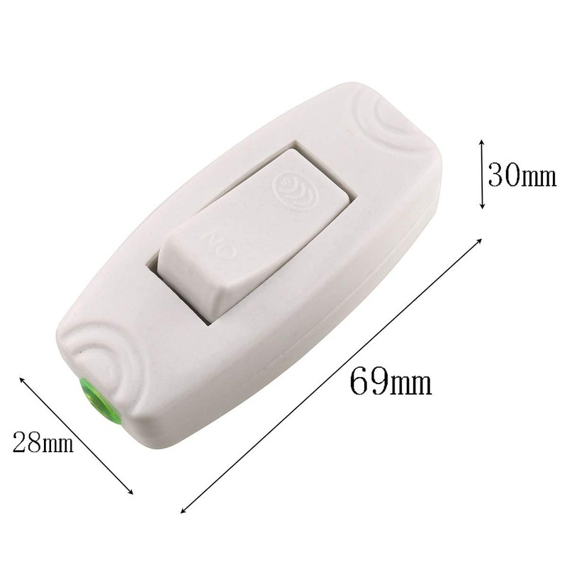 E-outstanding Inline Cord Switch 2PCS AC250V 16A On/Off White Button