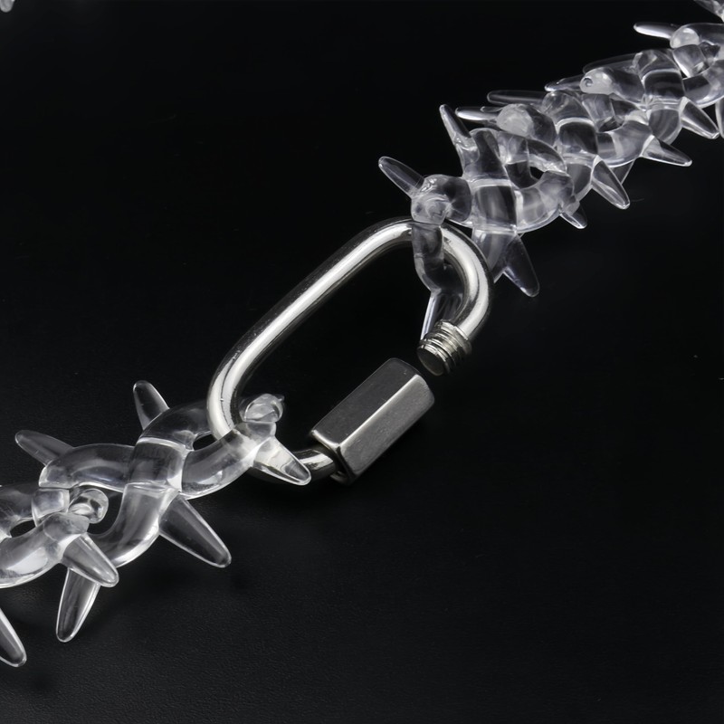 Joddfly Men's Transparent Acrylic Cuban Thorn Necklace Hip Hop Jewelry