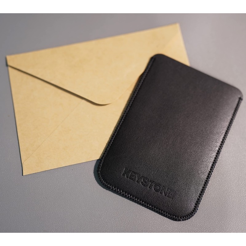 Keystone Crypto Hardware Wallet Pouch, Black PU Leather Case, Premium
