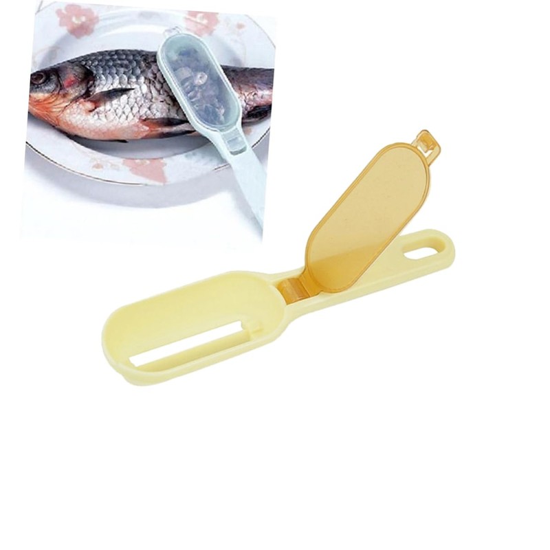 Alipis Super Practical Fish Scales Peeler Kitchen Gadget Cover Easy