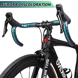Cinta para Manillar de Bicicleta de Carretera, Cinta de Barra de Bicicleta, Cuero PU + EVA, Envoltorio de Agarre de Manillar de Ciclismo Verde Aurora Degradado - 2 Rollos